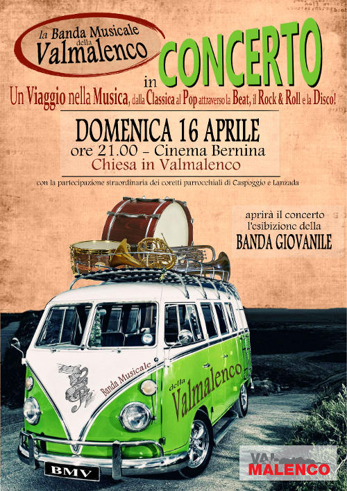 La Banda Musicale della Valmalenco in concerto domenica 16 aprile